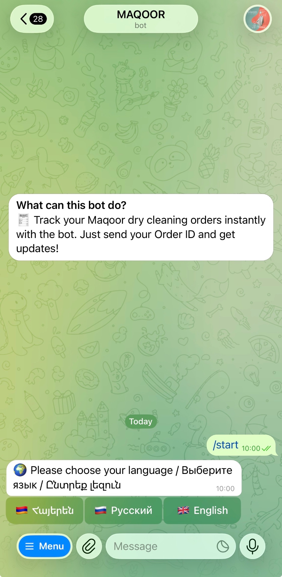 Bot language picker